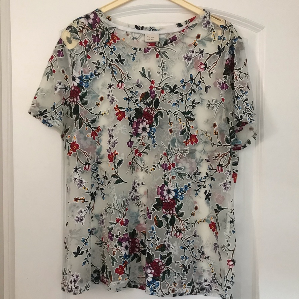 Floral Transparent Top